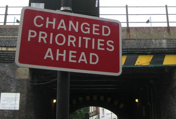 Changed priorities sign 590x399